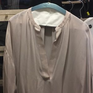 Over size dusty pink silk Vince blouse